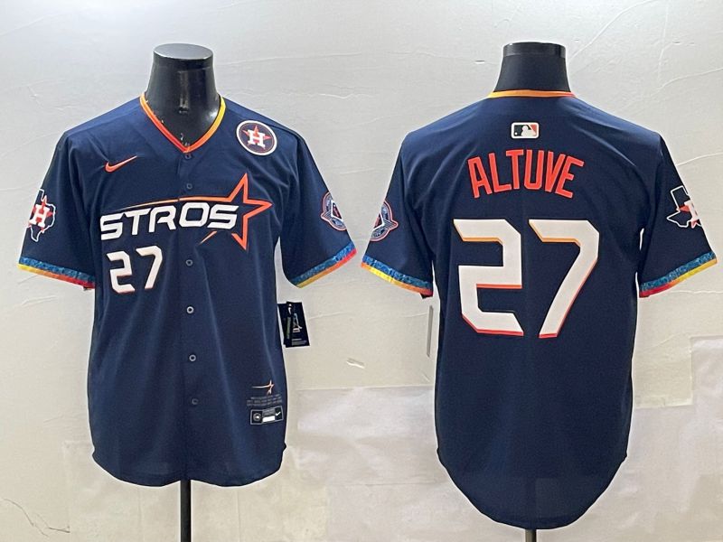 Men Houston Astros #27 Altuve Drak Blue Fourth generation Joint Name 2025 Nike MLB Jersey style 8